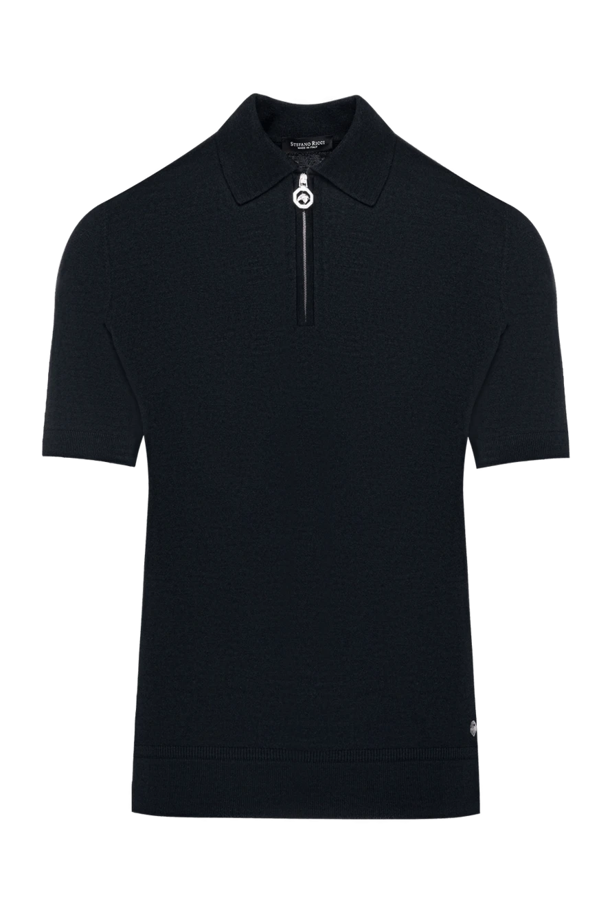Stefano Ricci поло мужское черное из шелка 178521 - фото 1
