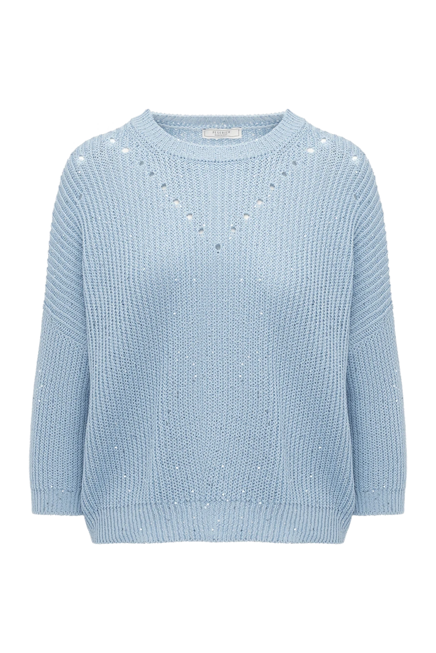 Peserico cotton and polyester jumper for women blue 178538 - photo 1