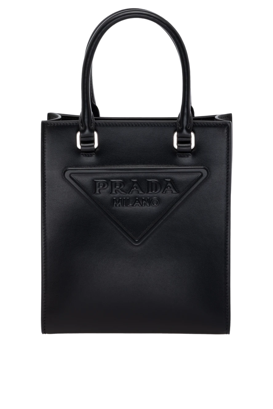 Prada women's black genuine leather bag with embossed logo 178687 - photo 1