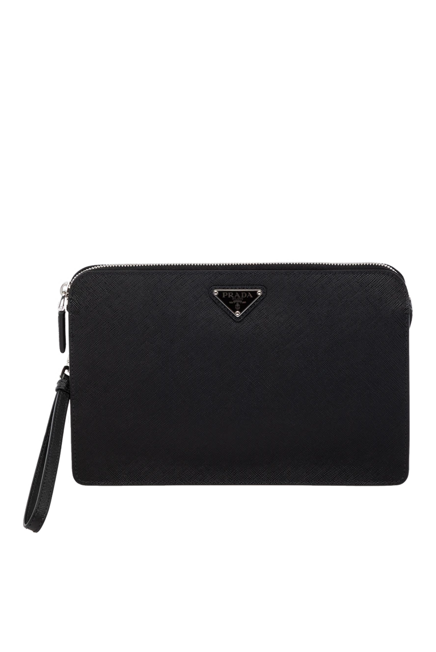 Prada black genuine leather clutch bag for men 178700 - photo 1