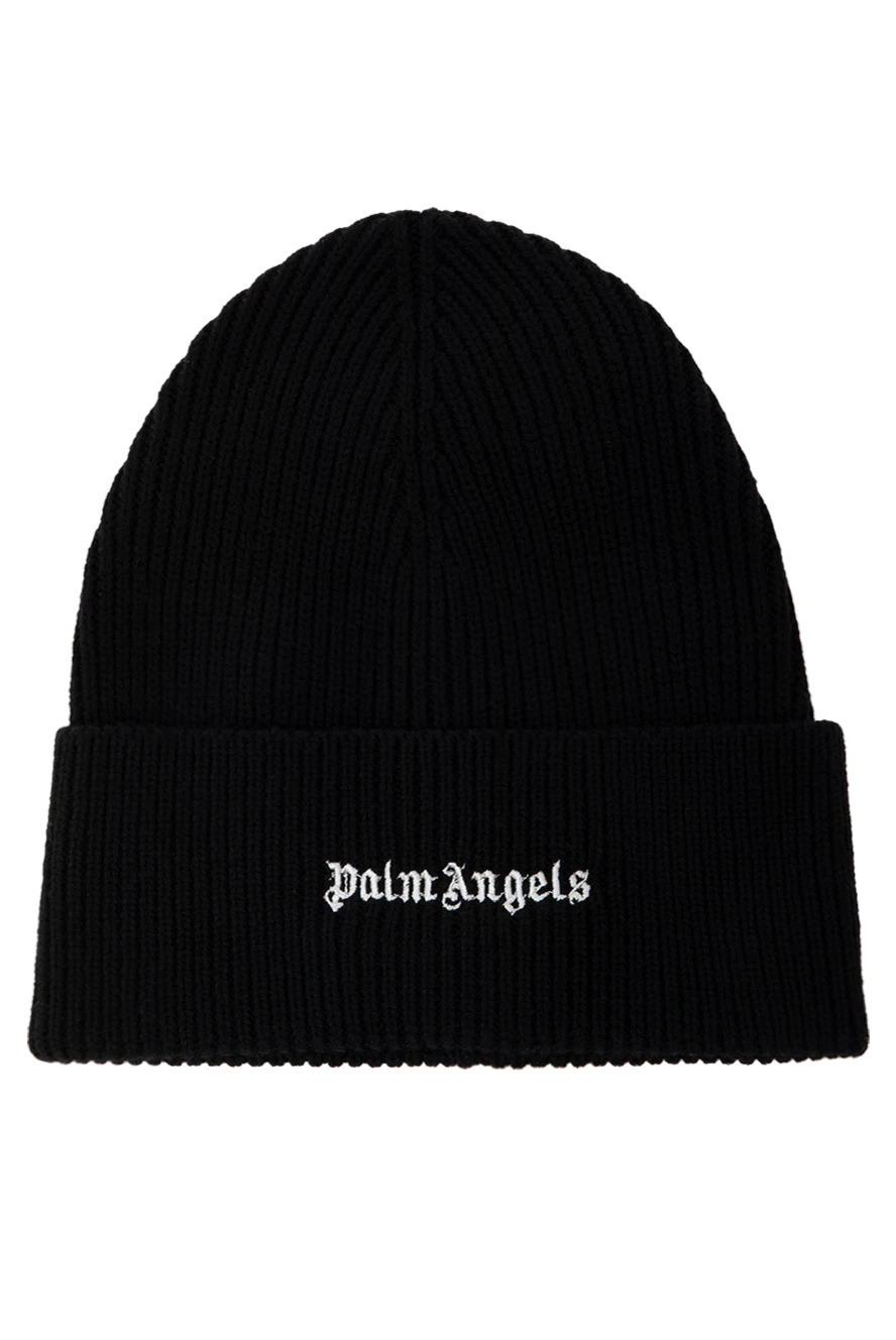 Palm Angels шапка черная мужская из шерсти и акрила 178828 - фото 1