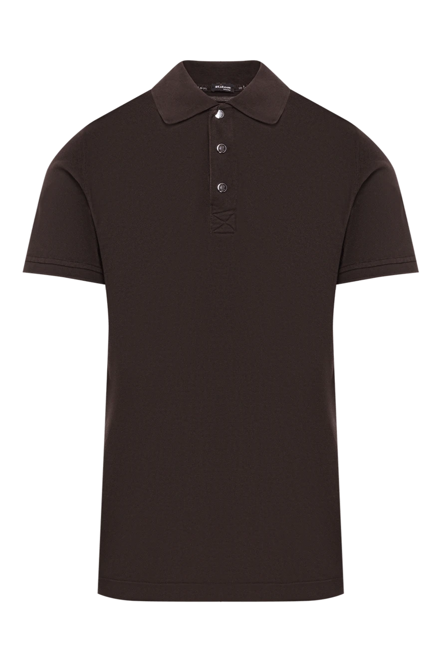 Kiton men's polo, dark gray with red cotton buttons 178901 - photo 1