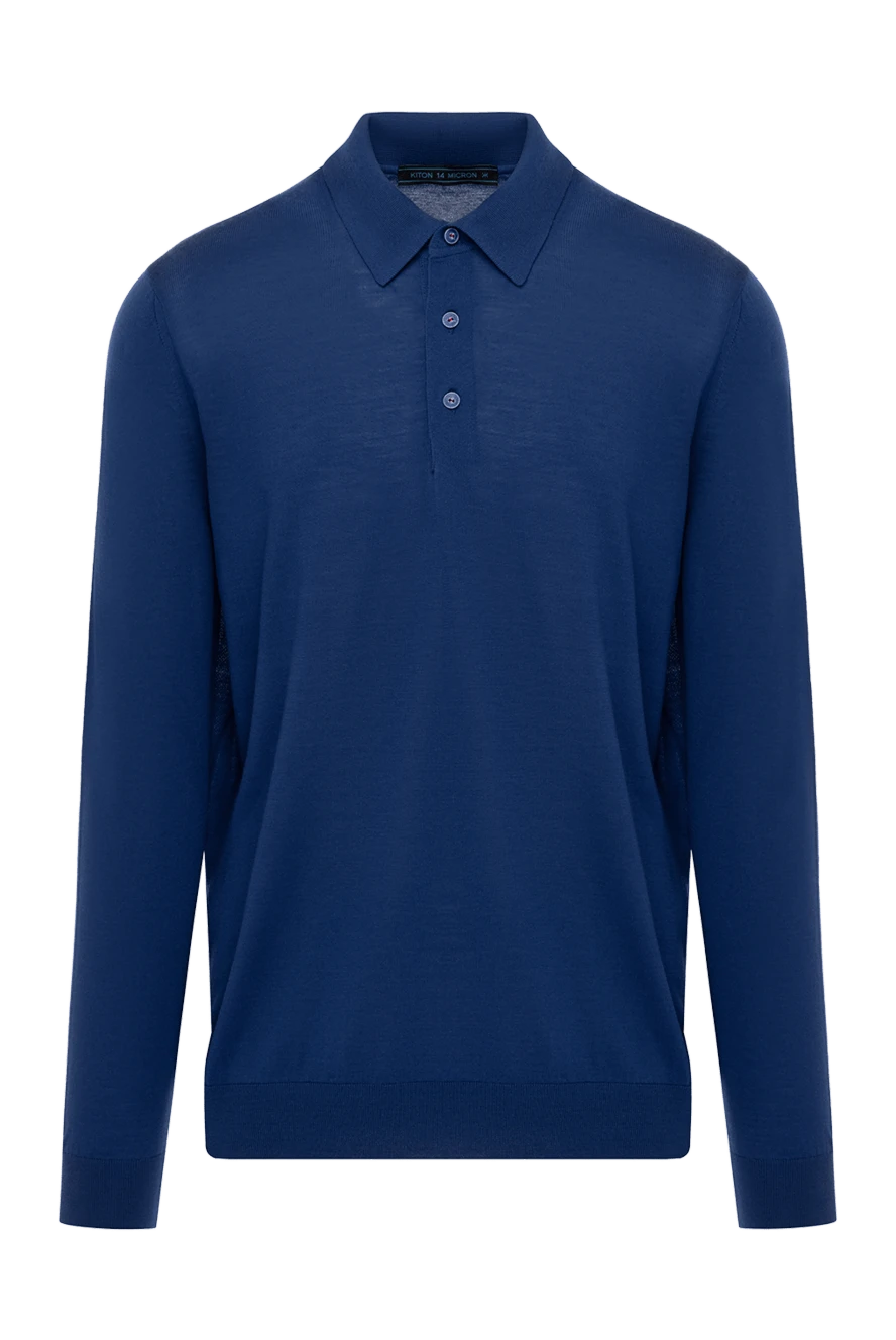 Kiton man long sleeve men's blue wool polo 178902 - photo 1