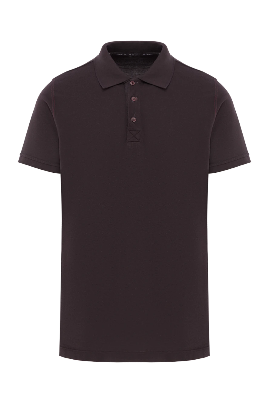 Kiton men's brown cotton polo with buttons 195562 - photo 1