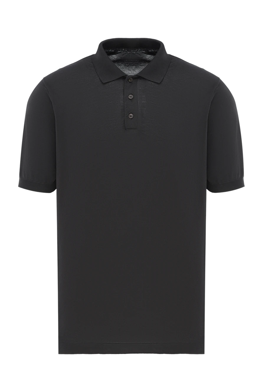 Kiton сіре поло з бавовни essential classic з трьома гудзиками 195795 - фото 1