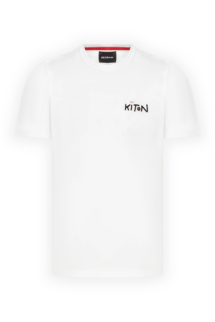 Kiton men's white cotton t-shirt with logo 178923 - photo 1