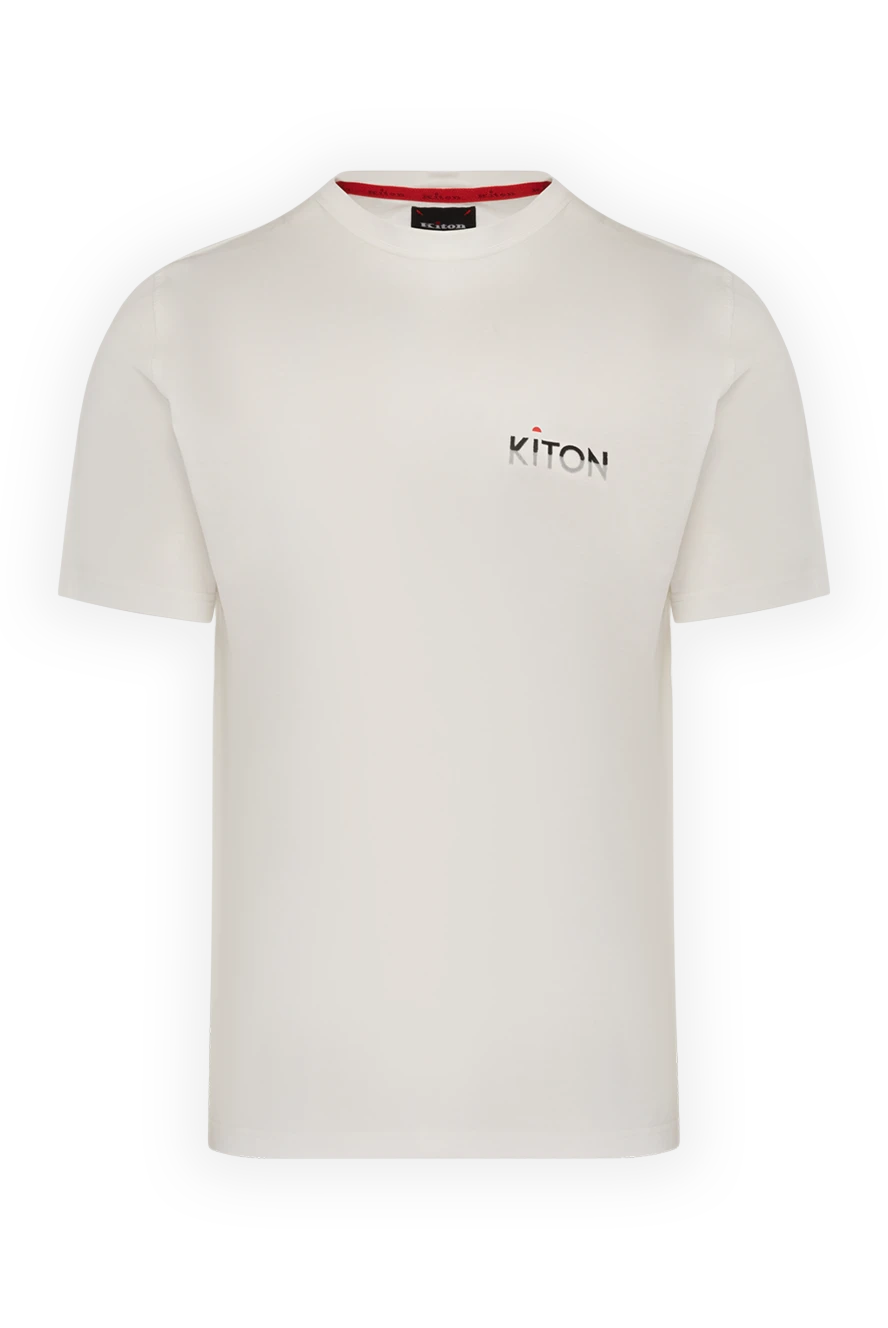 Kiton man men's white t-shirt made of cotton 178935 - photo 1