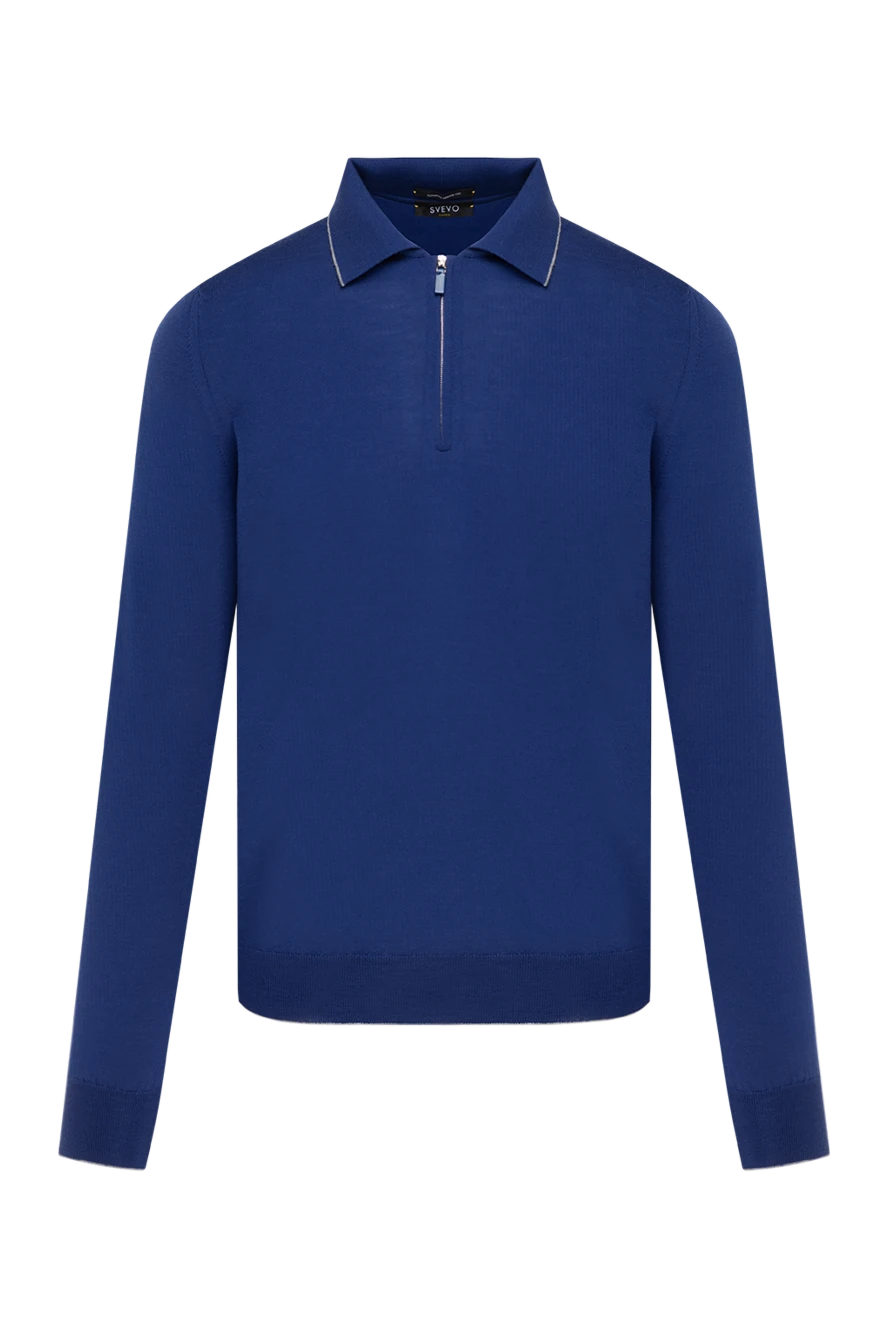 Svevo blue long sleeve men's polo with zipper 178948 - photo 1