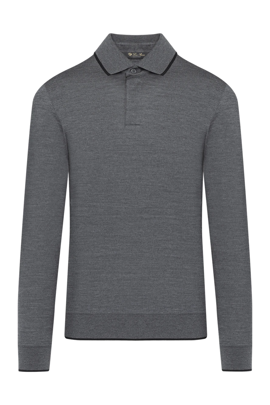 Loro Piana long-sleeved polo for men gray wool 179280 - photo 1