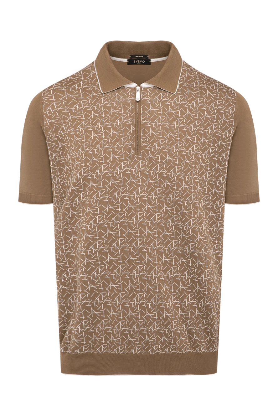Svevo men's brown cotton polo shirt with pattern 179428 - photo 1