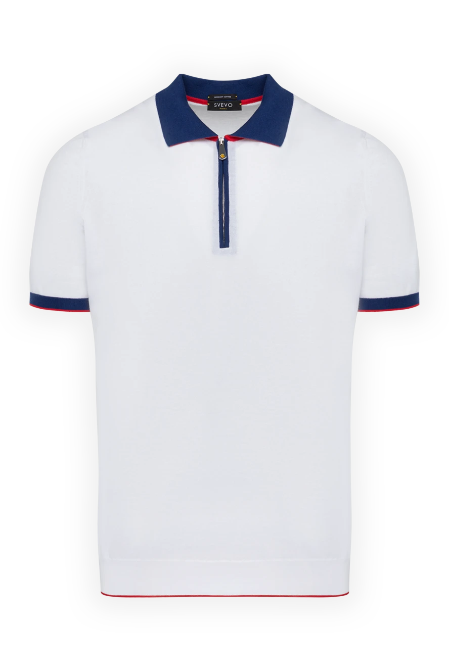 Svevo men's white cotton polo with contrasting collar 179437 - photo 1