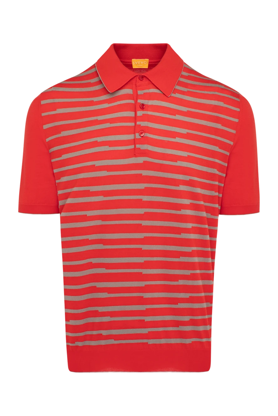 Svevo men's red cotton striped polo shirt 179459 - photo 1