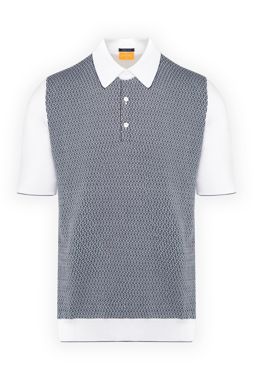 Svevo men's white cotton polo with pattern 179462 - photo 1