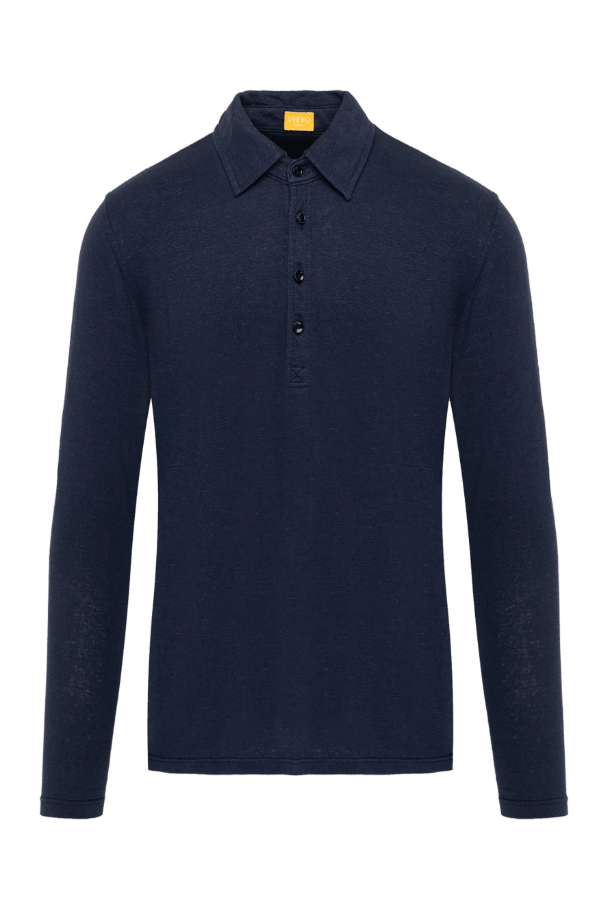 Svevo polo with sleeves for men blue made of linen and elastane 179482 - photo 1