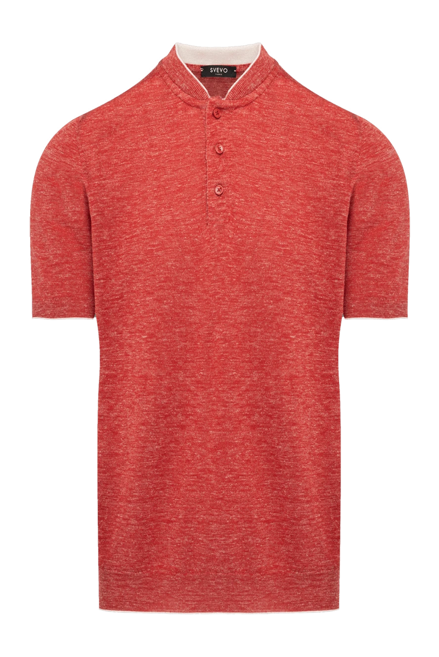 Svevo men's red polo made of silk and linen 179485 - photo 1