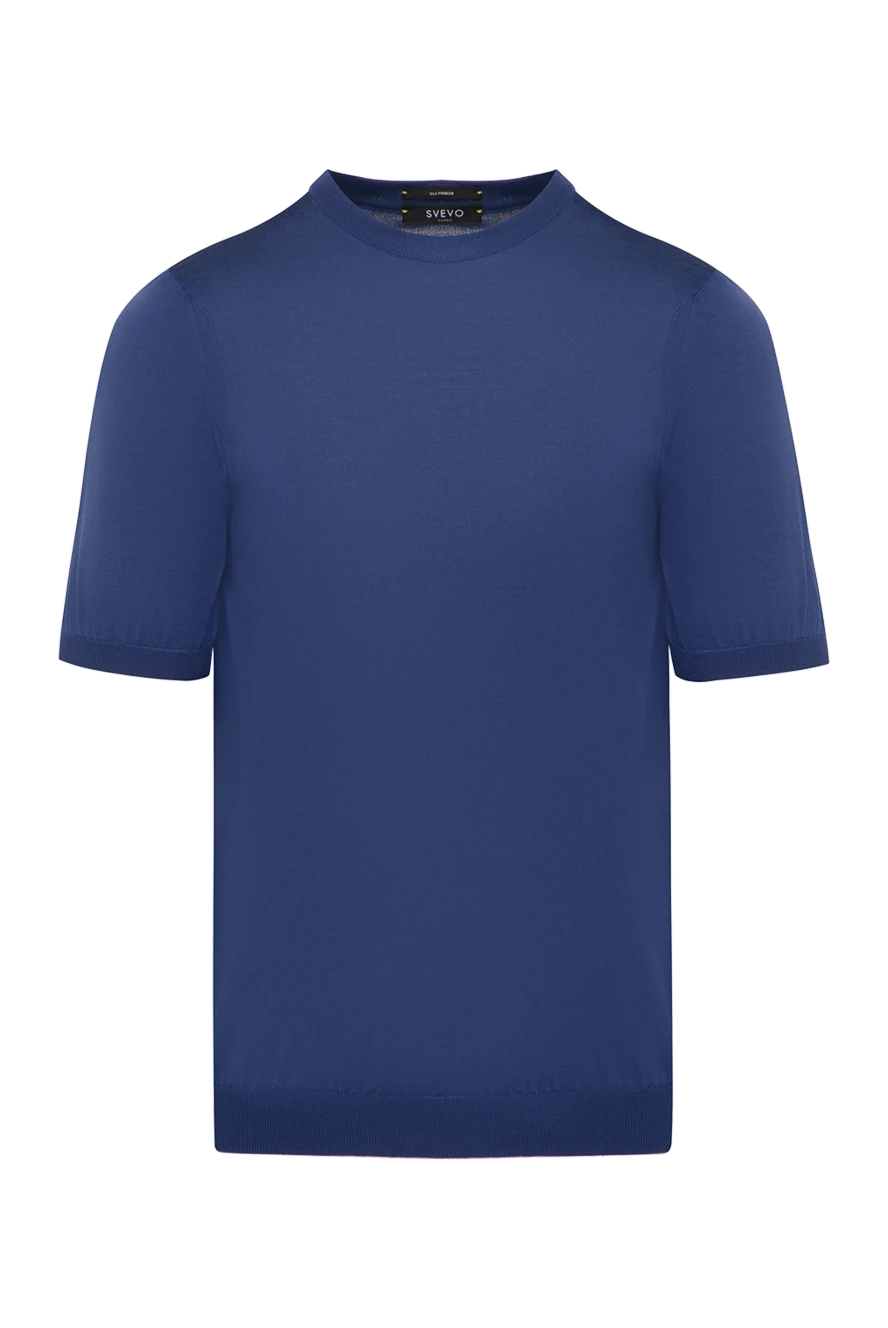 Svevo man men's short sleeve jumper in blue cotton 179497 - photo 1