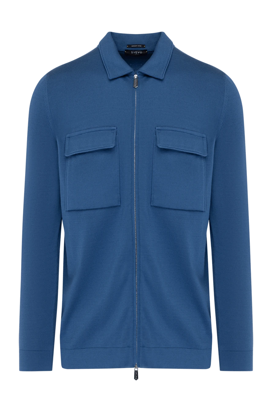 Svevo men's blue cotton jacket with a zipper 179529 - photo 1