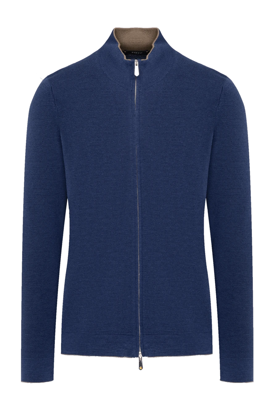 Svevo men's blue wool and silk cardigan 179568 - photo 1