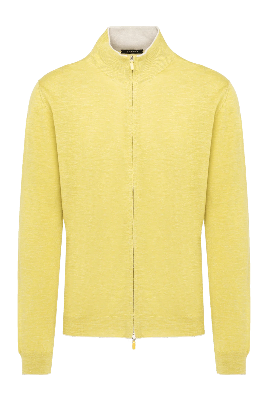 Svevo yellow cardigan for men made of silk and linen 179570 - photo 1