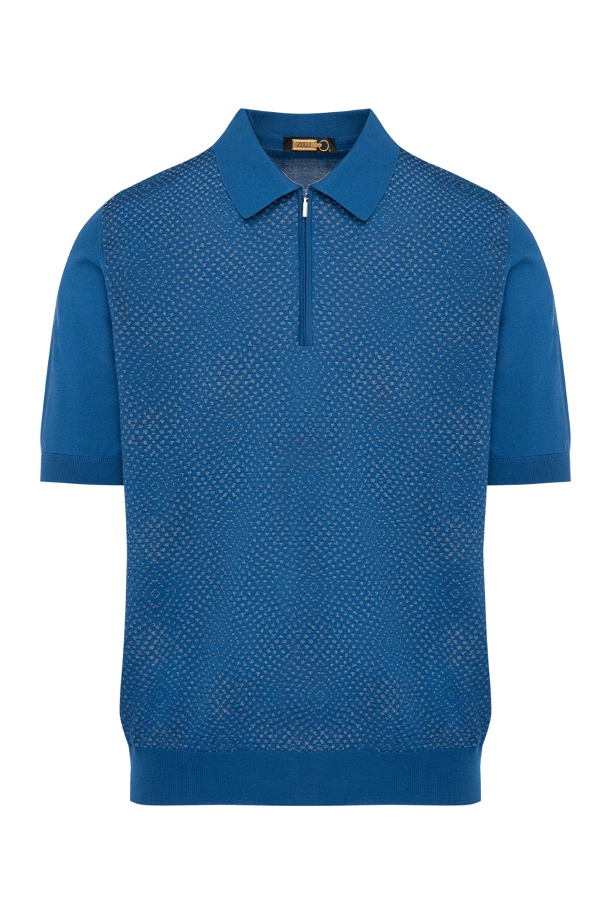 Zilli men's textured polo shirt with a geometric pattern and a zipper 179603 - photo 1