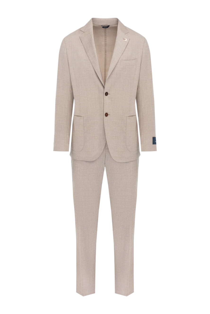 Tombolini man men's beige suit made of wool and elastane 179626 - photo 1