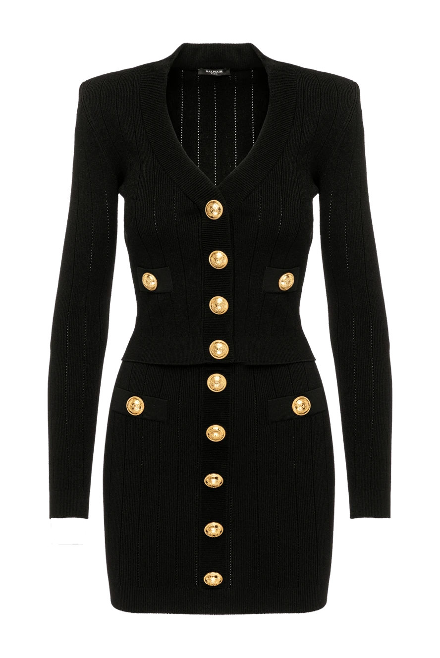 Balmain woman women's black suit with skirt made of viscose and polyester buy with prices and photos 179751 - photo 1