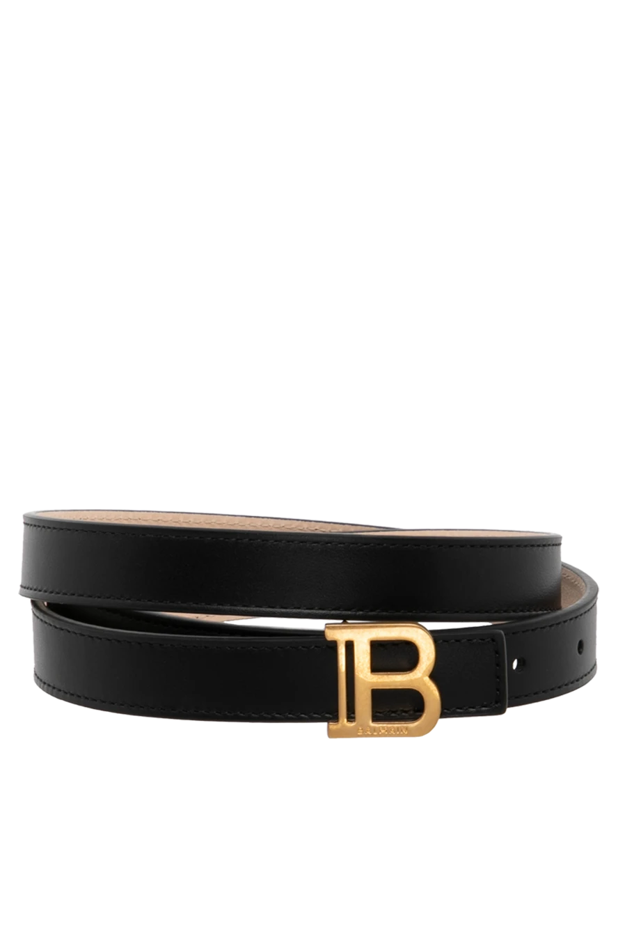 Balmain woman women's black belt made of genuine leather 179754 - photo 1