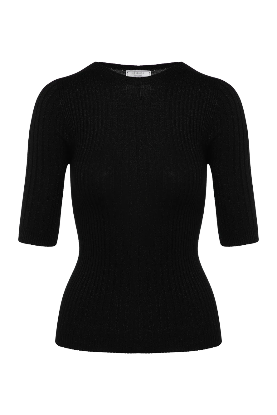 Peserico women's short sleeve jumper in black viscose and polyester 179930 - photo 1