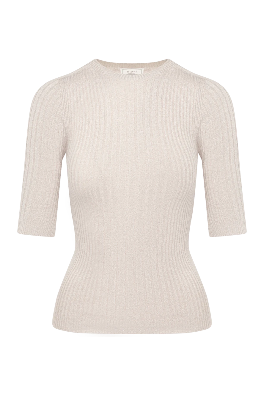 Peserico beige women's short sleeve jumper made of viscose and polyester. 179931 - photo 1