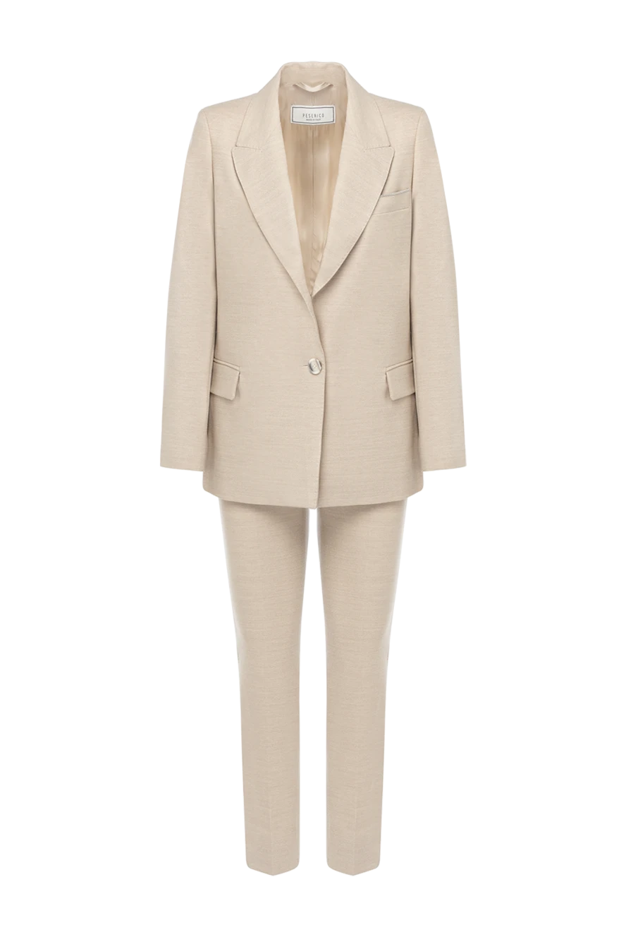 Peserico beige women's suit with trousers made of wool and elastane. 179934 - photo 1