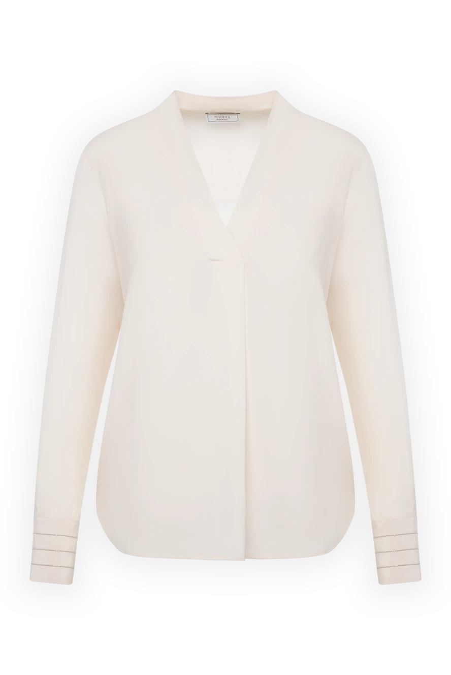 Peserico блуза женская бежевая из шелка и эластана. 179938 - фото 1