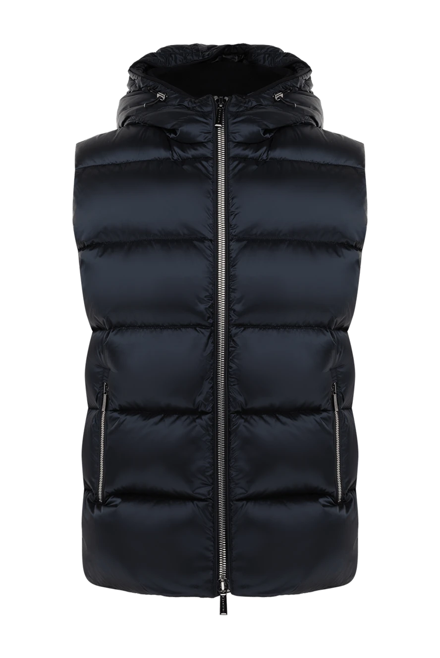 Moorer man warm vest men's blue with hood 180021 - photo 1