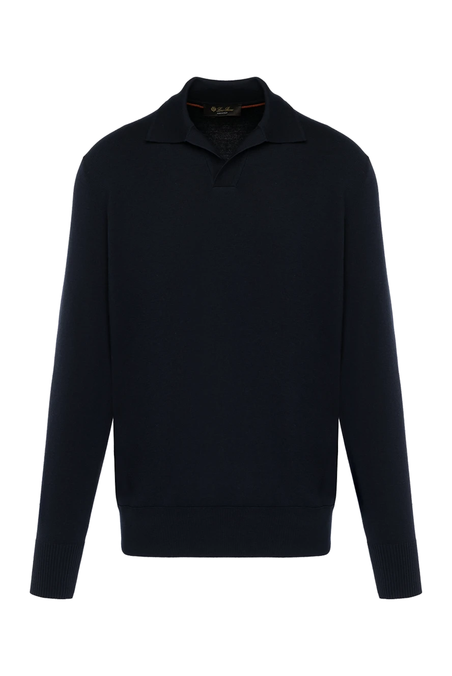 Loro Piana polo with long sleeves for men blue wool 180201 - photo 1