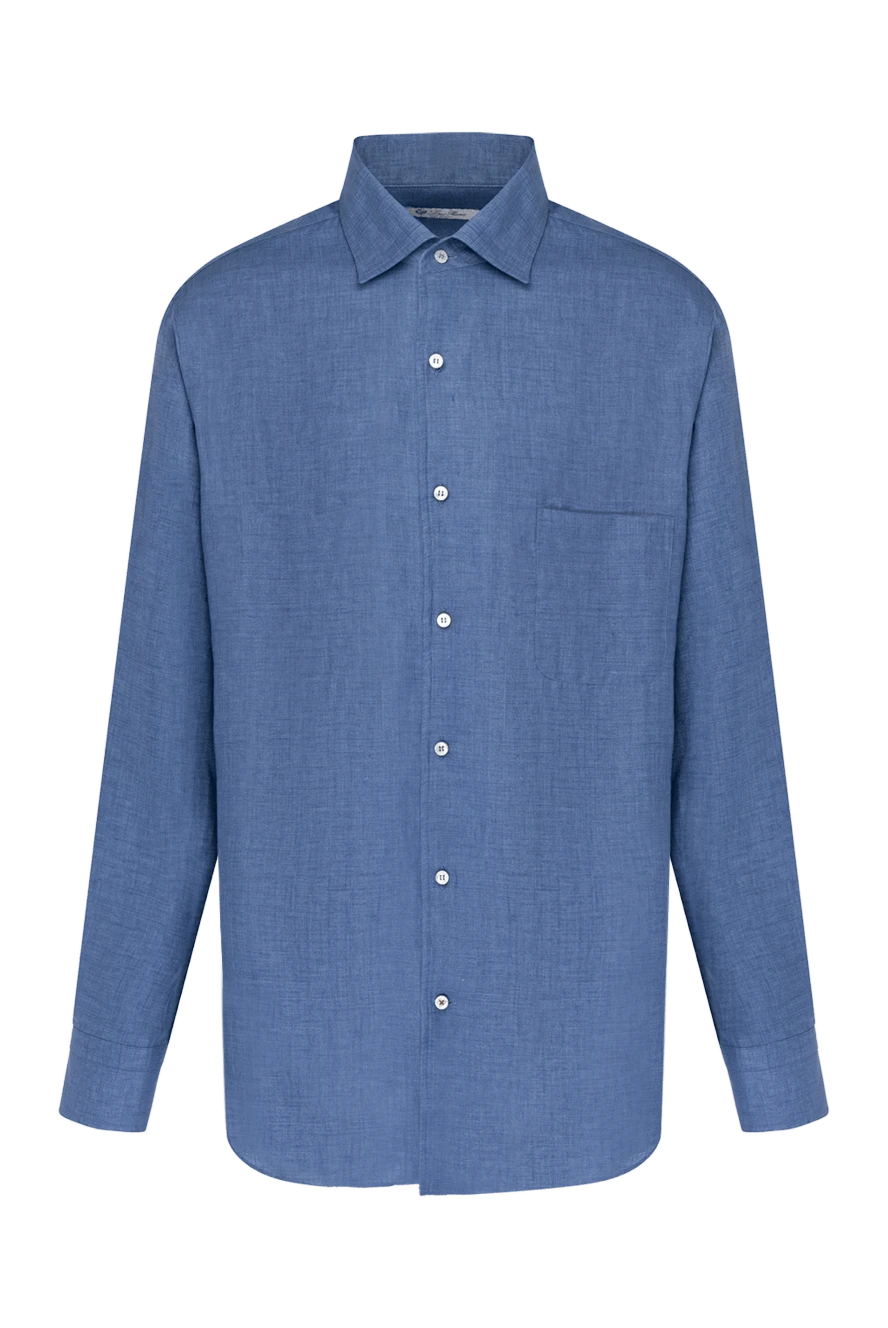 Loro Piana men's blue linen shirt 180205 - photo 1