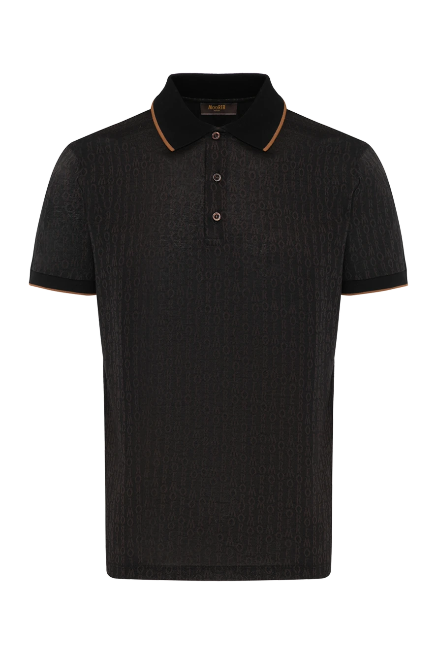 Moorer man men's brown cotton polo with short sleeves buy with prices and photos 180274 - photo 1