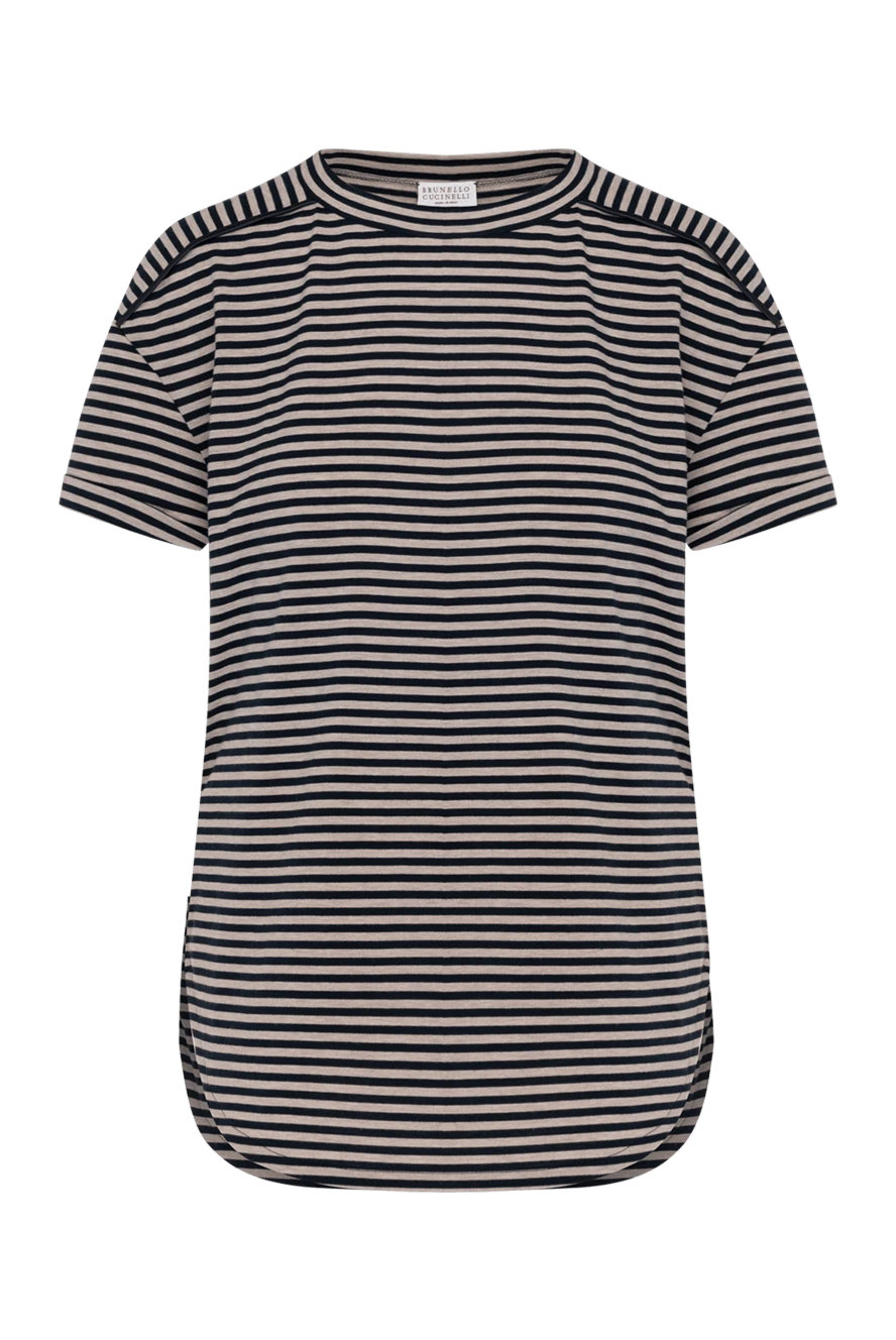 Brunello Cucinelli women's blue t-shirt made of cotton 180346 - photo 1