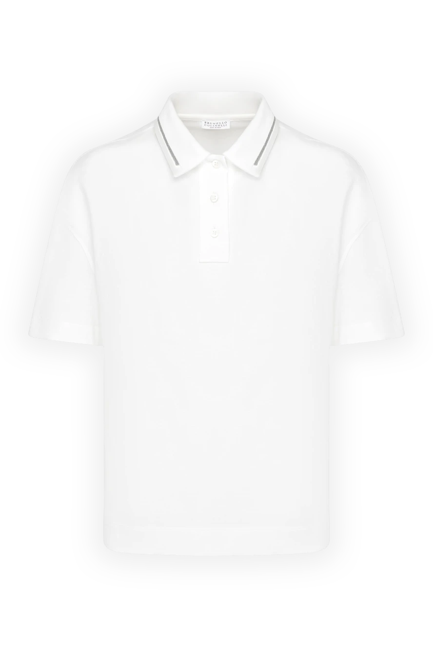 Brunello Cucinelli polo for women in white cotton 180356 - photo 1