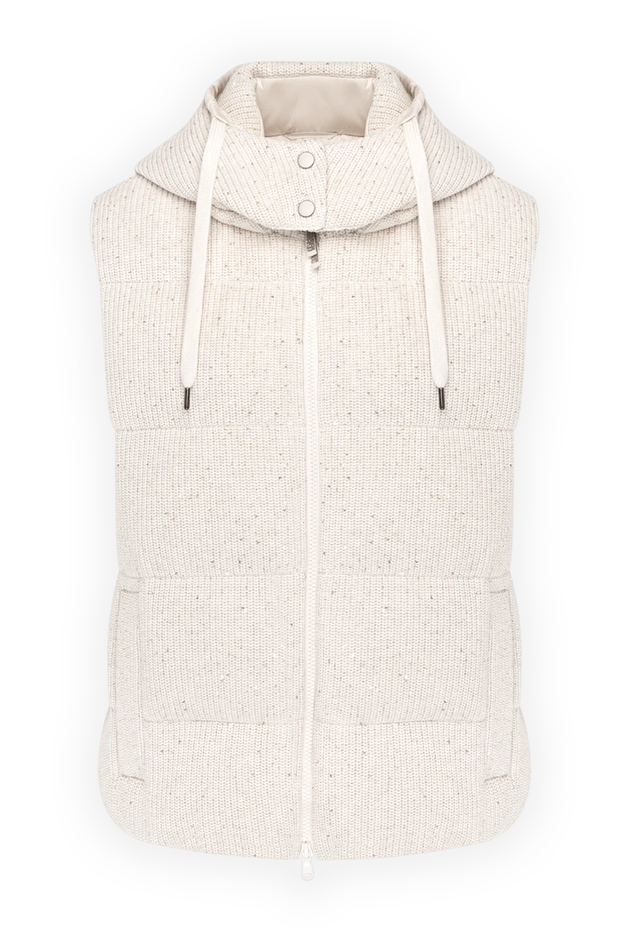 Brunello Cucinelli жилет dazzling з бавовни з капюшоном і додаванням блискучих паєток 180359 - фото 1