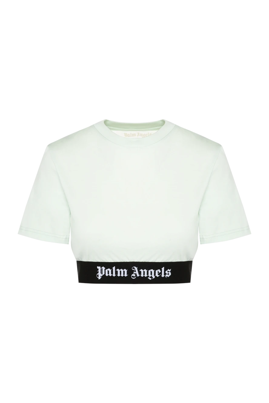 Palm Angels woman women's white cotton top with logo 180484 - photo 1