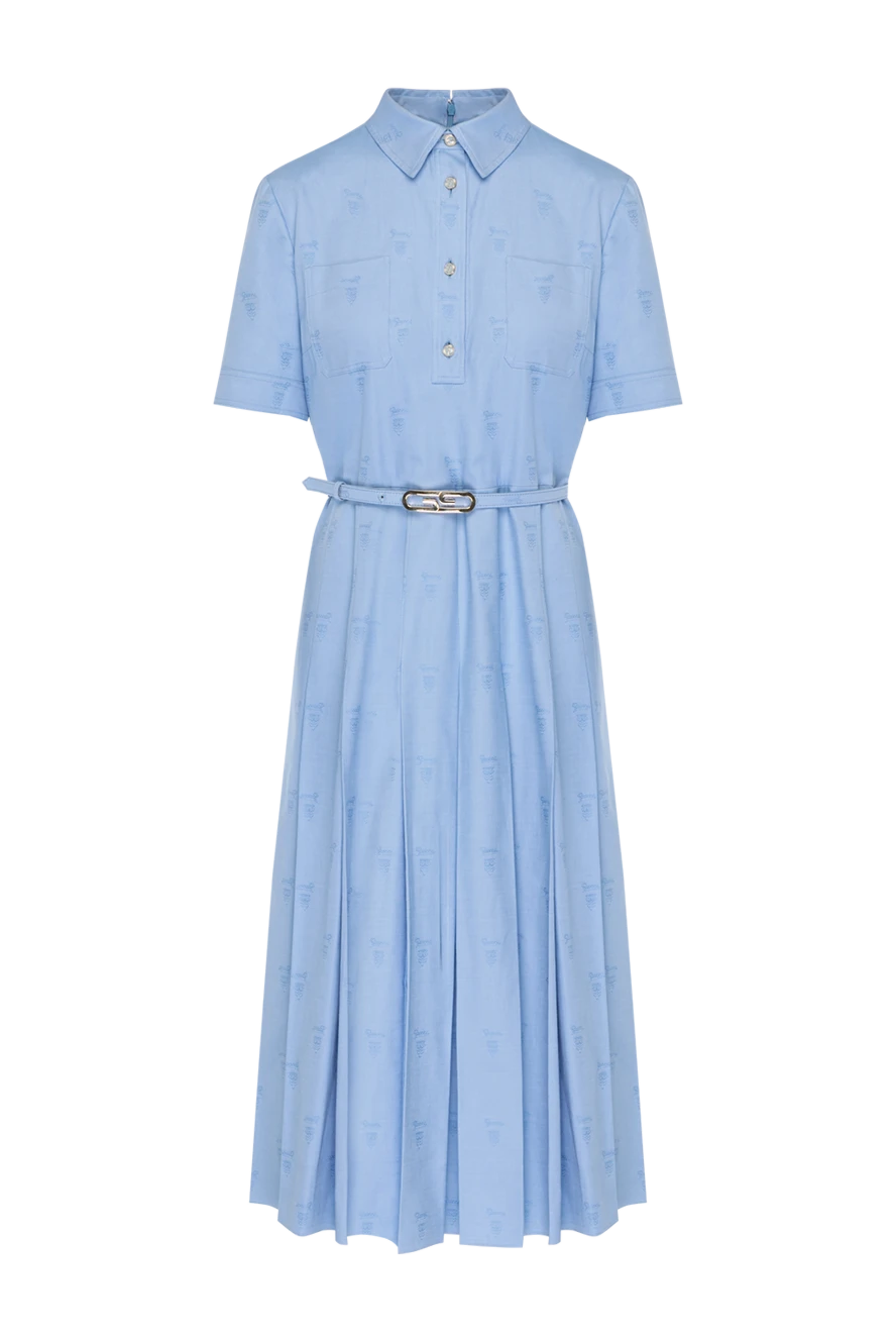 Gucci blue dress with short sleeves made of cotton 180499 - photo 1