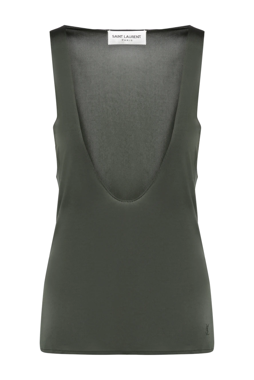 Saint Laurent women's top green with a neckline 180513 - photo 1