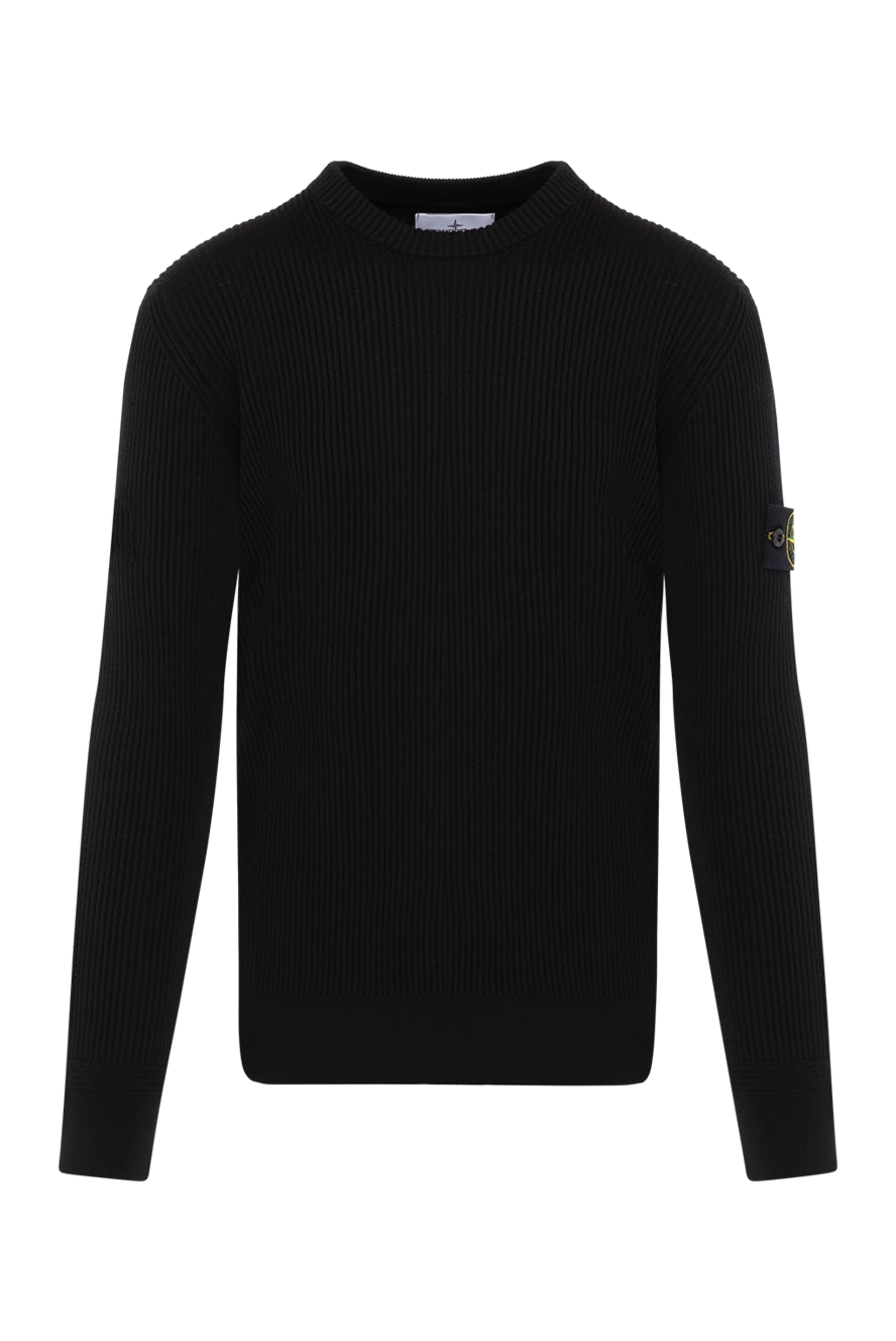 Stone Island men's black jumper with logo patch 180568 - photo 1