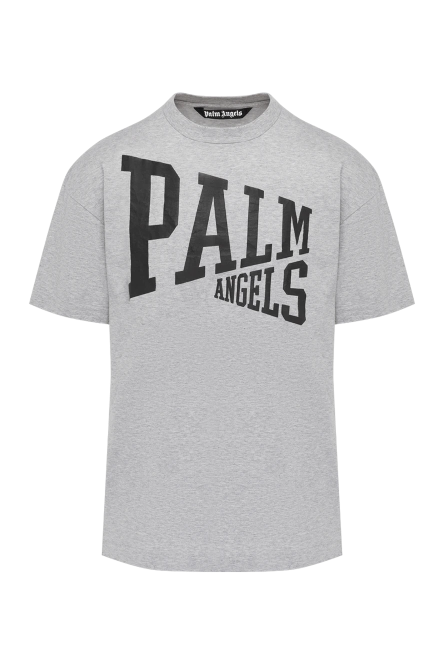 Palm Angels man gray men's t-shirt with a large logo 180597 - photo 1