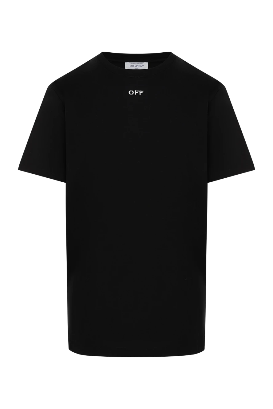 Off-White men's black cotton t-shirt with logo 180669 - photo 1