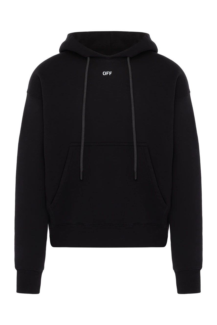 Off-White men's black cotton hoodie with logo off 180672 - photo 1