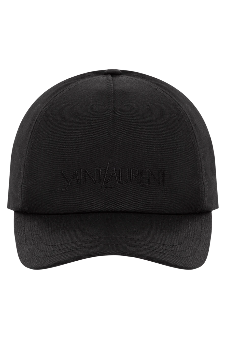 Saint Laurent men's black cap made of cotton and linen 180680 - photo 1