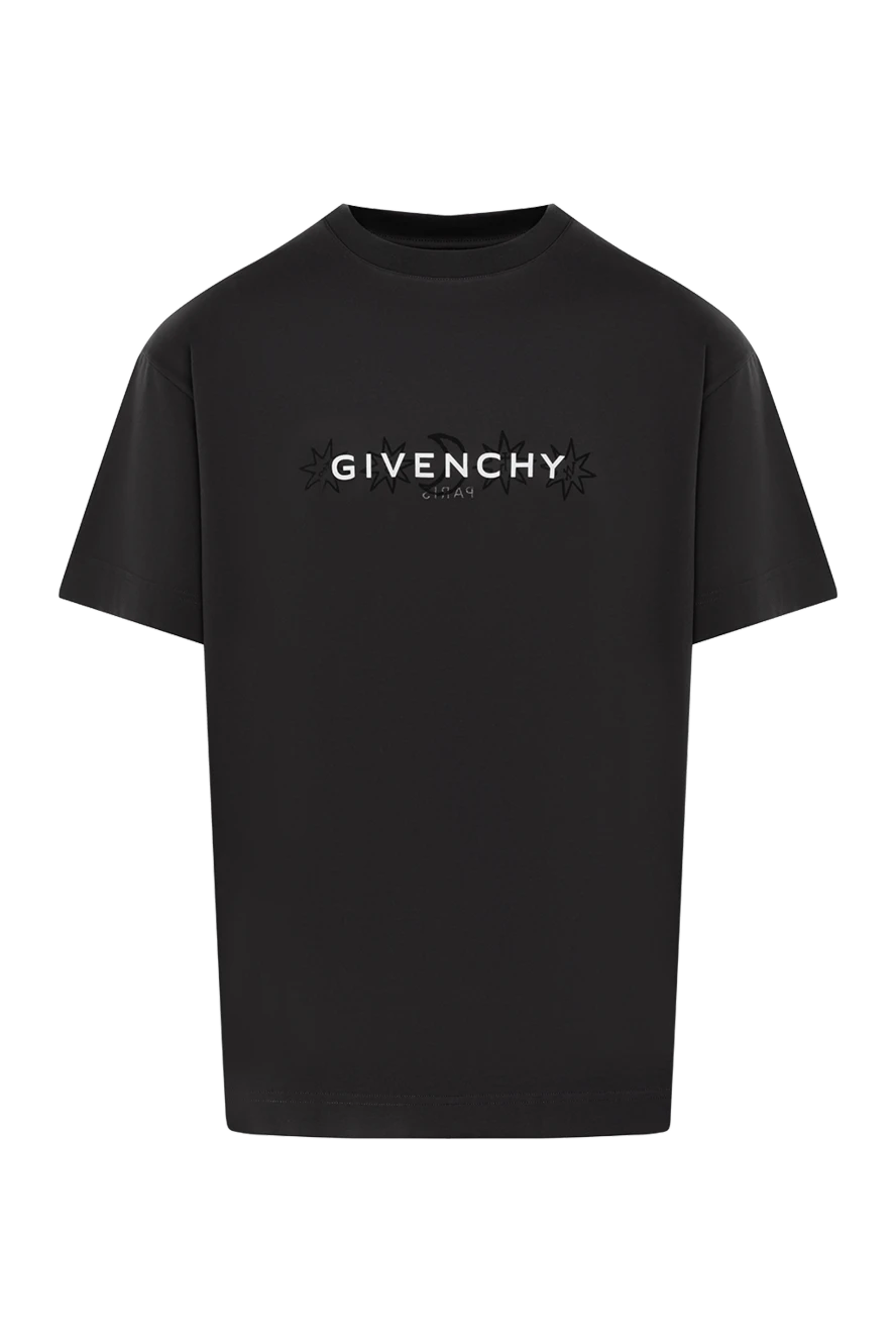 Givenchy мужские футболка серая мужская из хлопка с логотипом 180688 - фото 1