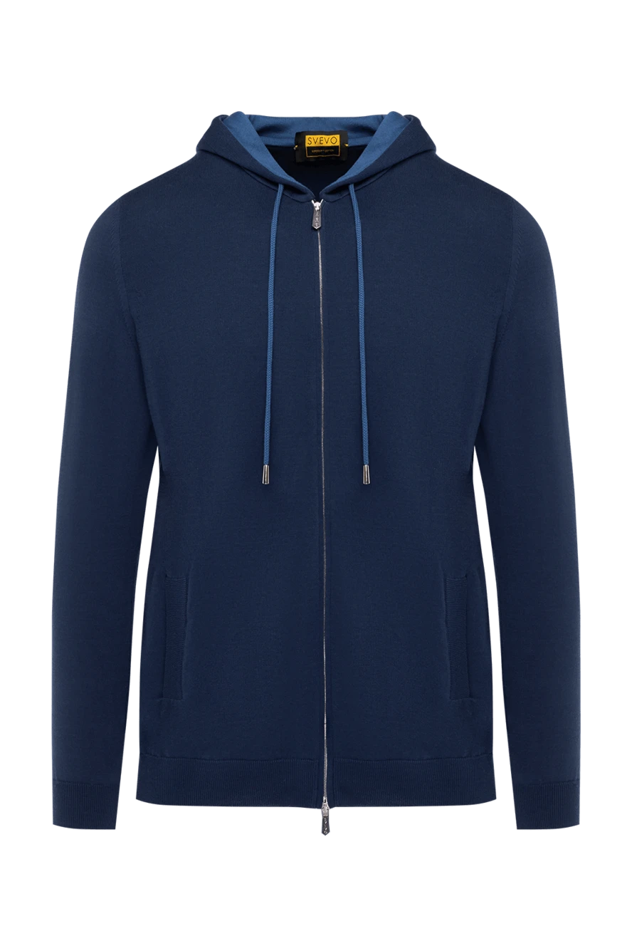 Svevo man sports blue sweatshirt for men with a hood 180896 - photo 1