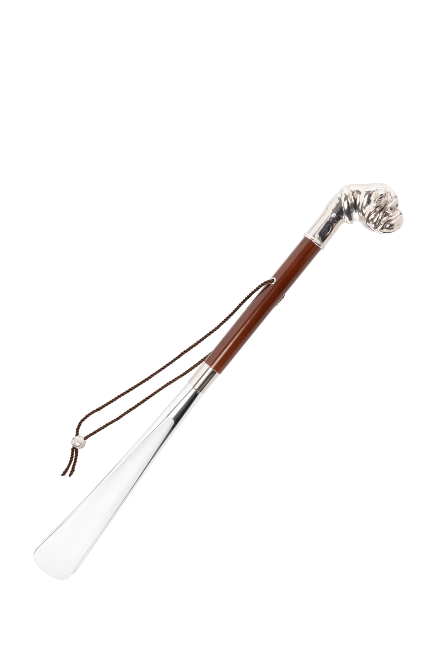 Pasotti ріжок для взуття срібний бульдог коричневий 181034 - фото 1