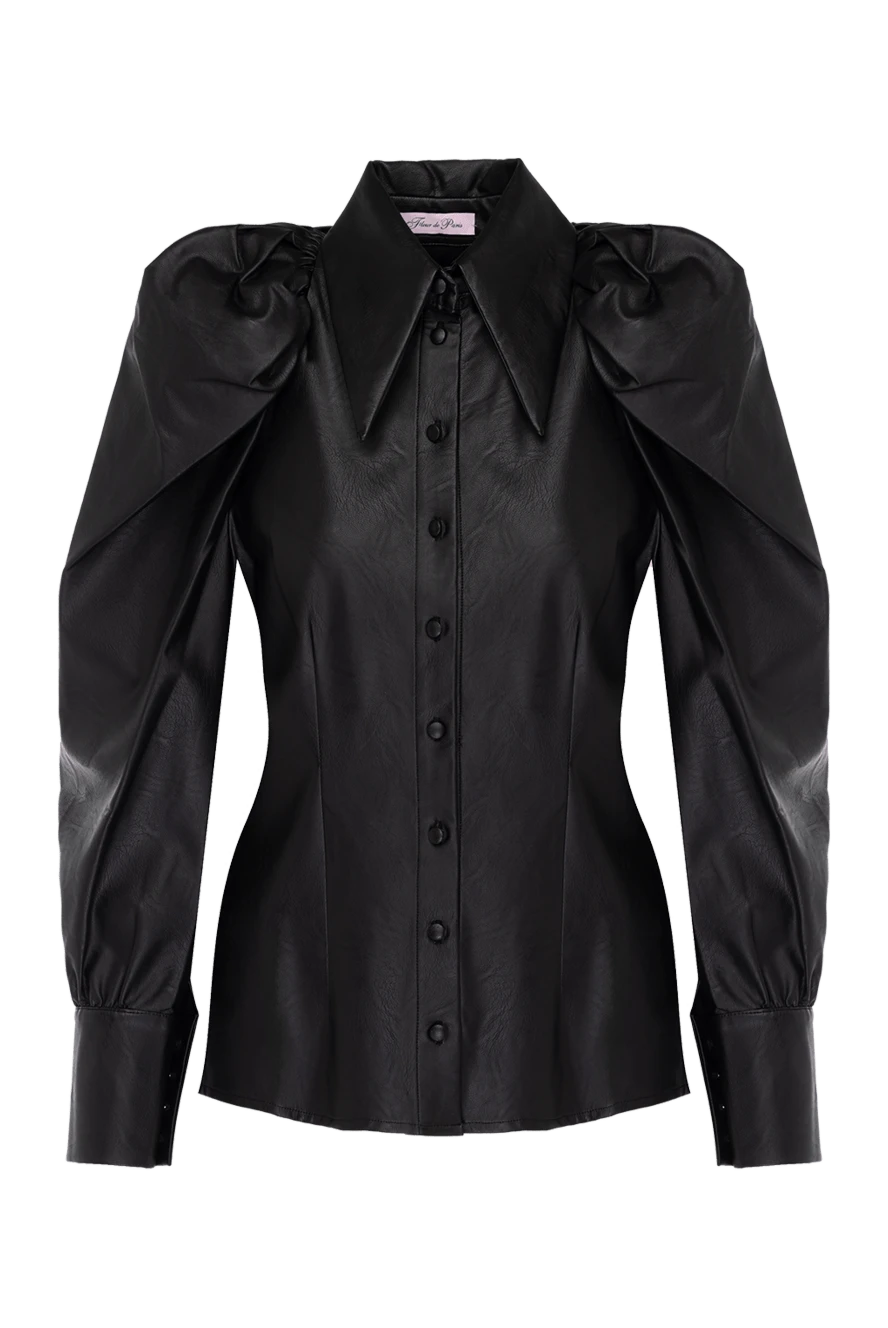 Fleur de Paris woman leather shirt for women fitted black 181048 - photo 1